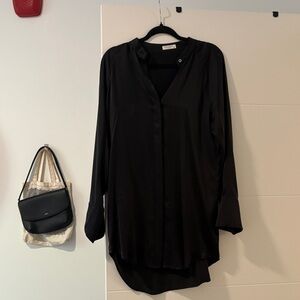 Equipment Black Button Down Shirt 100% silk